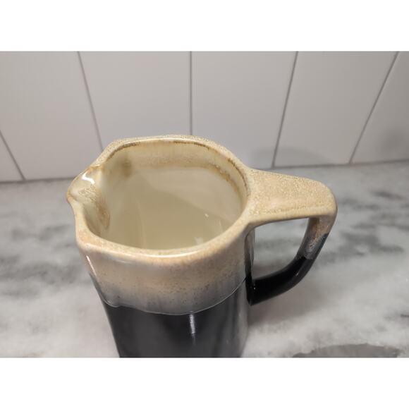 Rodolfo Padilla Pitcher, Drip Glaze, Vintage Mexican Pottery, Signed Brown Tan - Picture 5 of 10